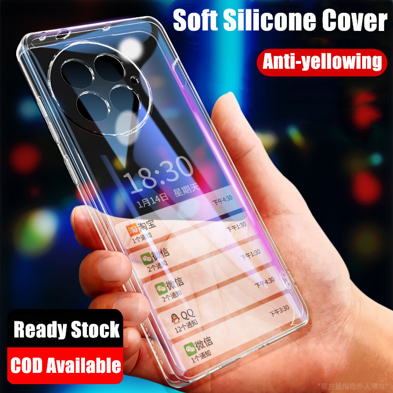 สําหรับ OnePlus 13 CPH2655 CPH2653 Slim Soft Clear Silicon Fine Hole Scratch-Resistant Jelly Case คร