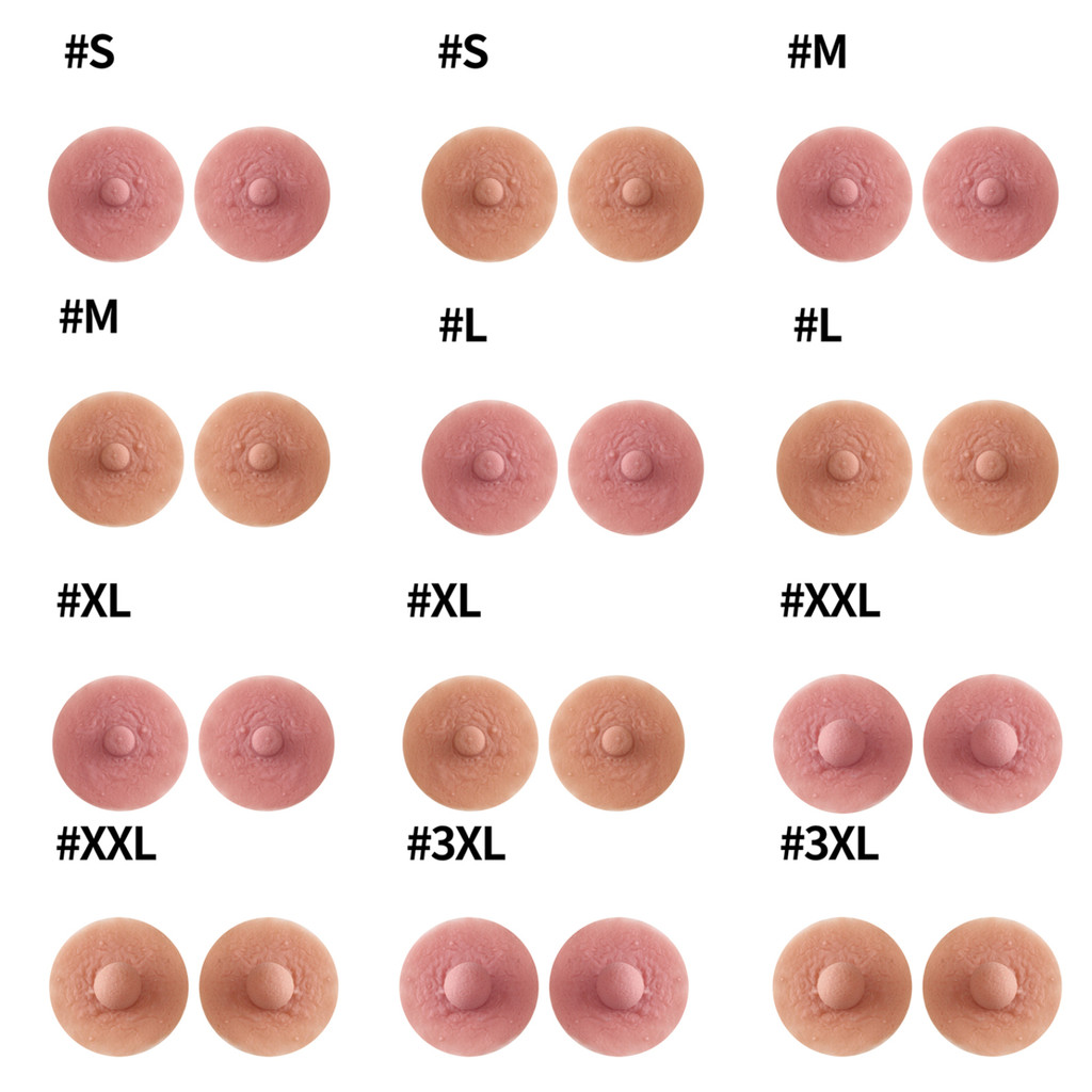 Yeahdor 1 คู่ซิลิโคน Mimic หัวนม Pasties สมจริงหัวนมและ Areola Self-Adhesive Bra แทรกสําหรับเกย์หลังผ่าตัด