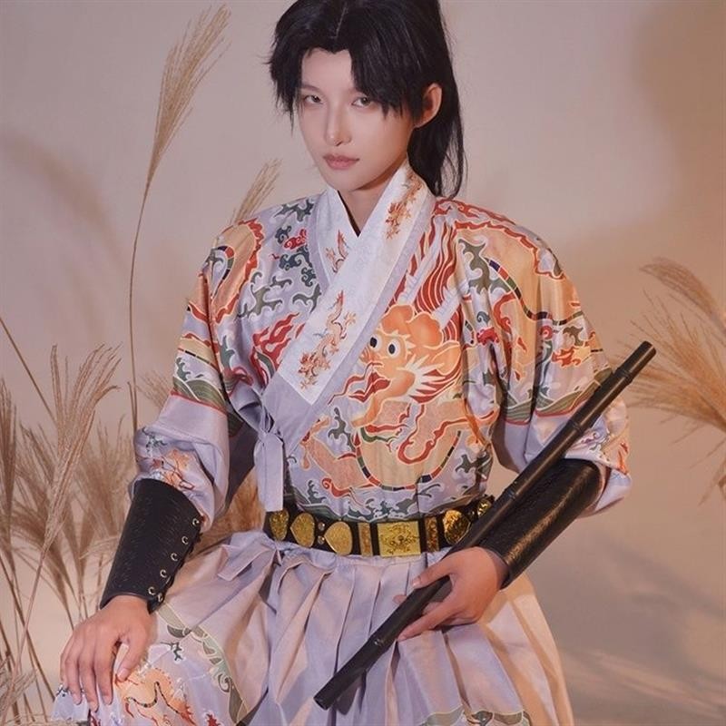 Ximengge Hanfu Longyuan เสื้อผ้าปลาบิน Jinyi เสื้อกันหนาว Ming Made ผู้ชายผู้หญิงคู่ฤดูใบไม้ผลิฤดูใบไม้ร่วง - รูปที่ 4