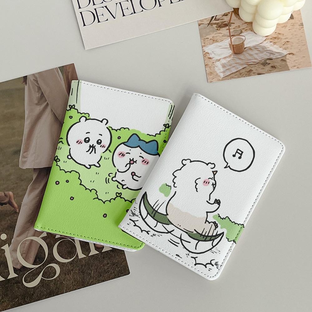 LUNAPUL Hachiware Passport Holder, Momonga Kurimanjyuuu Chiikawa Passport Cover, Fashion Travel Wallet Airplane Check-in Rakko Usagi Ticket Folder Female