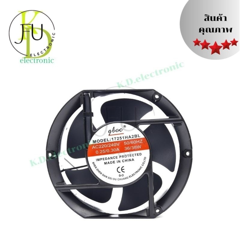 พัดลม 6นิ้วหัวตัด  17251HA2BL ไฟAC220/240V 50/60Hz สินค้าพร้อมส่งในไทย