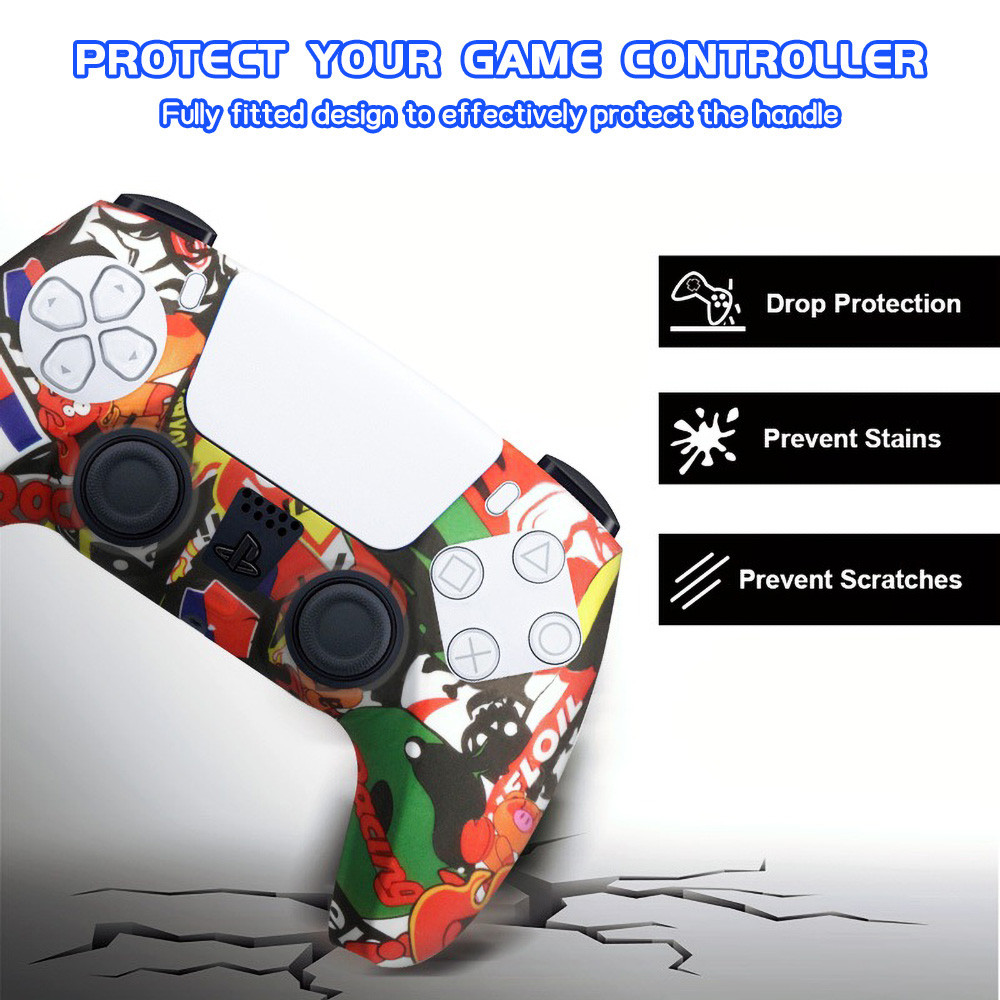ซิลิโคนเคสสําหรับ PS5 น่ารัก เคสจอยPS4 ฝาครอบเกมแพด Kawaii อุปกรณ์เสริมจอยสติ๊ก Skin Grip Playstation 5 Anti-Slip
