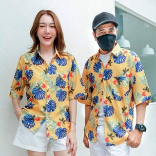 PINK1003เสื้อฮาวายลายดอก สีสันสดใส ไซส์S-8XL ผ้าโพลีพลีเมี่ย…