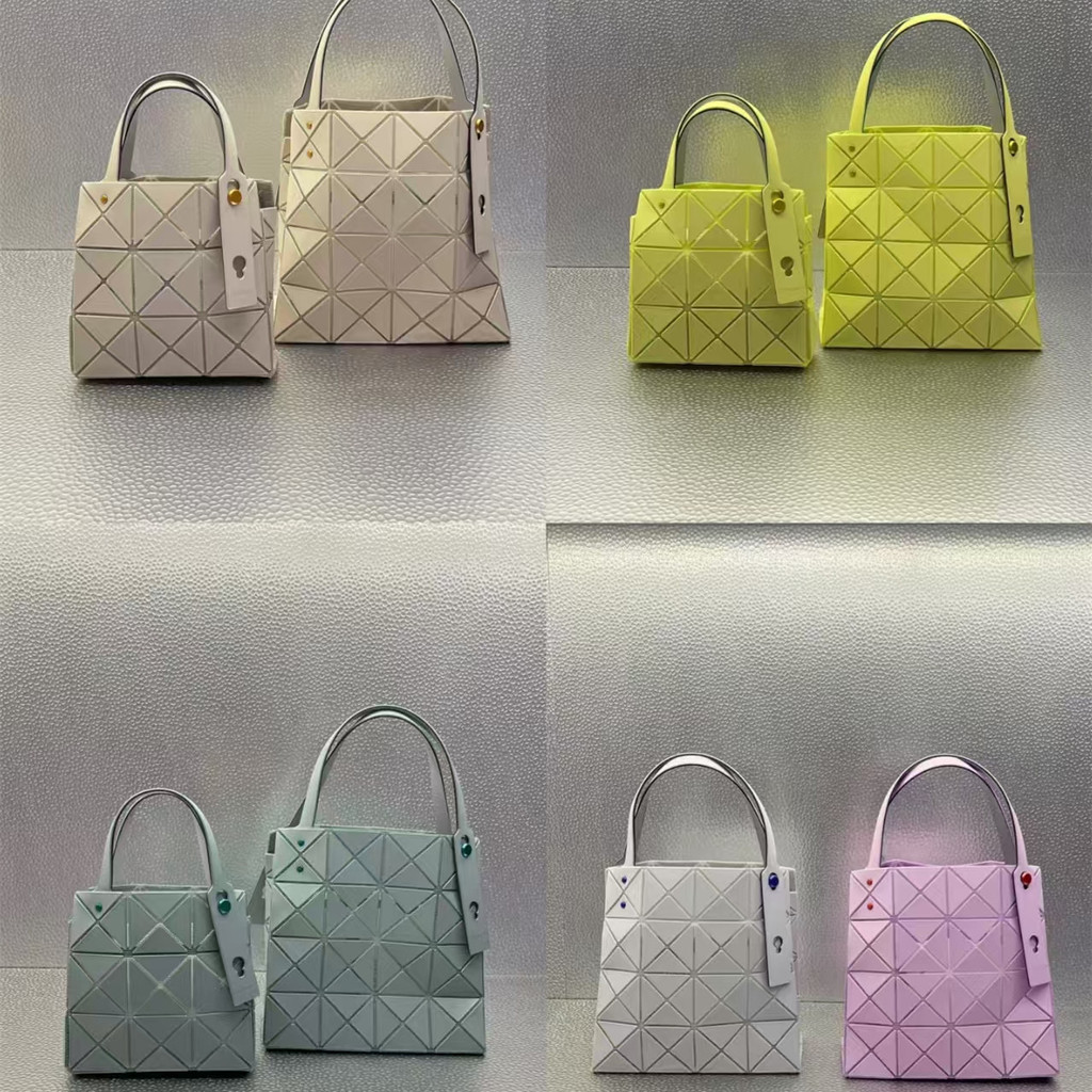 กระเป๋าถือ/1: 1 Macaron Color Series Color Stud Diamond Size Square Box Handbag