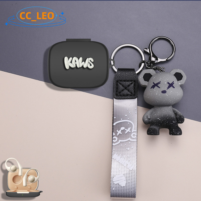 for Honor EarBuds Open Case Cute Bulldog Astronaut Cute Bear Keychain Pendant Silicone Soft Case Sui