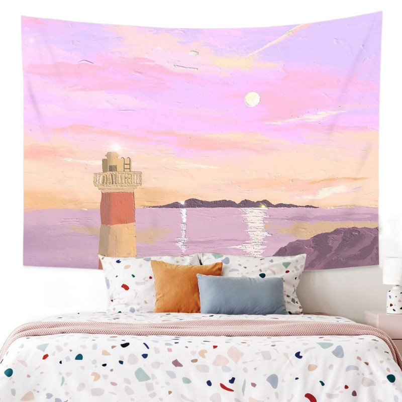 ผ้าแขวน Agirl สไตล์ INS ลายหัวใจน่ารัก ภาพวาดสีน้ำมัน วอลล์เปเปอร์ ผ้าพื้นหลัง ตกแต่งห้องพักหอพัก ห้องนอน ฉากหลังขายส่ง - รูปที่ 3