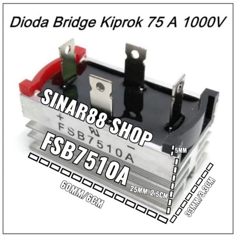 BRIGDE FSB7510A 75 A 75A1000V 75A+HEATSINK HEADSINK CAMPERE