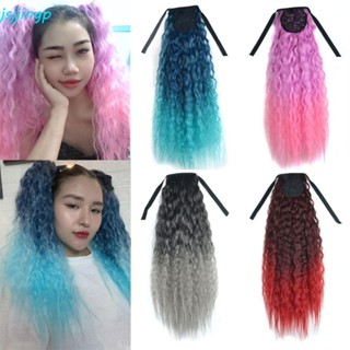 Jsjjingpวิกผมผมหางม้า เชือกรูด ขยายผมหางม้า ออมเบร ยาวหยักหย…