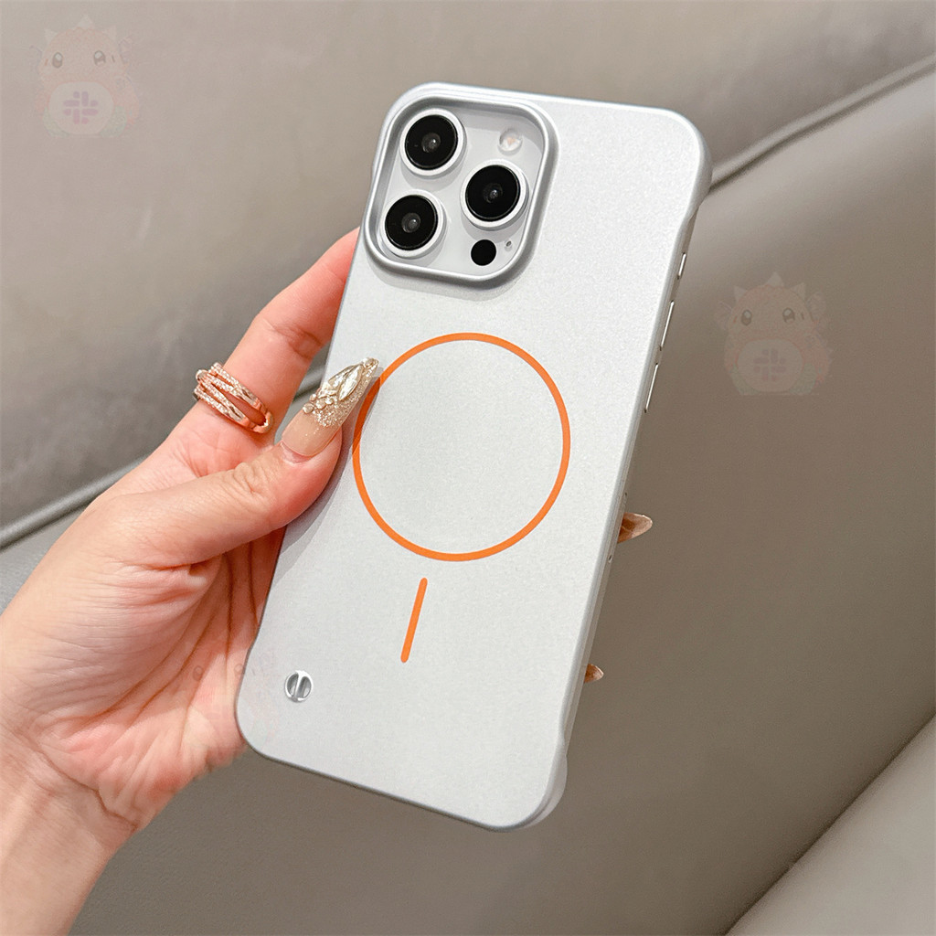 สําหรับ iPhone 16 15 14 13 12 Pro Max Luxury Matte Ultra Thin Frameless Magnetic PC Hard Case
