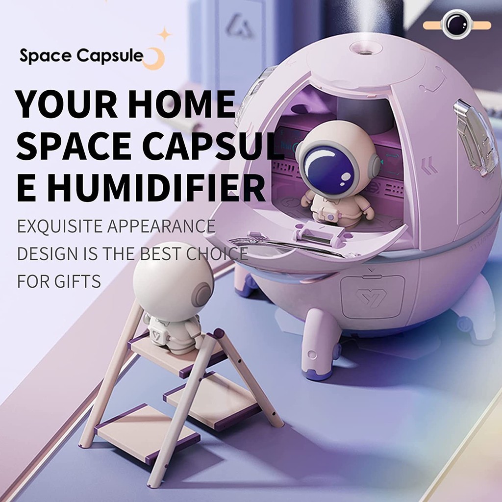 เครื่องพ่นไอน้ำแบบพกพา Mini Humidifier นักบินอวกาศขนาดเล็ก ความจุ 220ml. สาย USB