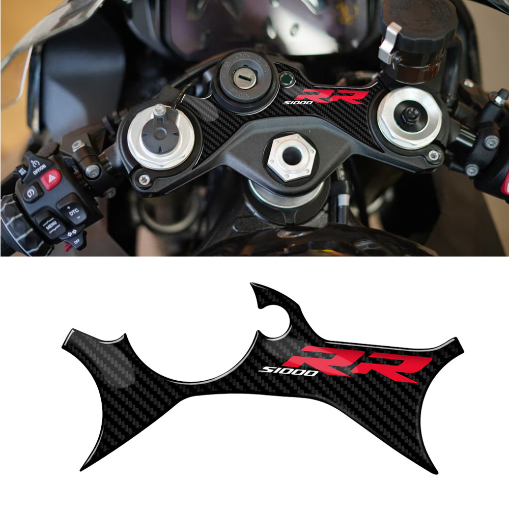 3d Carbon-look รถจักรยานยนต์ Upper Triple Yoke Defender สําหรับ BMW Motorrad S1000RR 2023-2025