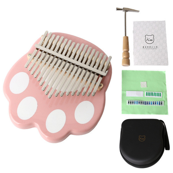ระนาดเอก เปียโนเด็ก เปียโนนิ้วหัวแม่มือ Kimi 17-Tone Kalimba Pink Cat Claw เปียโนนิ้ว Kalimba