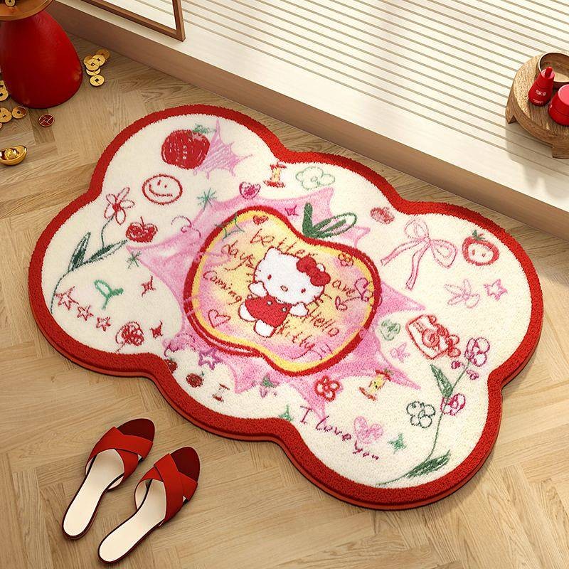 Cute Hellokitty Cashmere-like Bathroom Mats Absorbent Bathroom Bedroom Room Floor Carpet Mat zjll