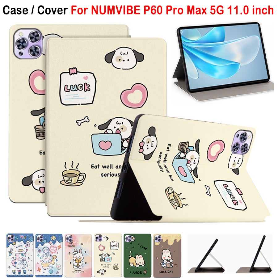 สำหรับ NUMVIBEIB P60 Pro Max 5G 11.0 นิ้ว หนัง PU คุณภาพสูง กันกระแทก เคสแท็บเล็ตแฟชั่นน่ารักการ์ตูน