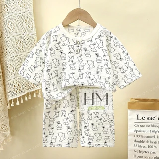 ชุดนอนเด็ก 5 ส่วน เสื้อผ้าเด็ก เสื้อ+กางเกง พิมพ์ลายน่ารักๆ อายุ6เดือน-3ปี