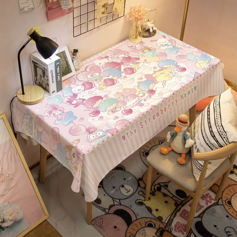 Sanrio Cinnamon Dog Gemini การ์ตูนน่ารักผ้าปูโต๊ะสาวหัวใจหอพักป้องกันฝุ่นตกแต่งผ้าโต๊ะกาแฟผ้าปูโต๊ะ K5 - รูปที่ 3