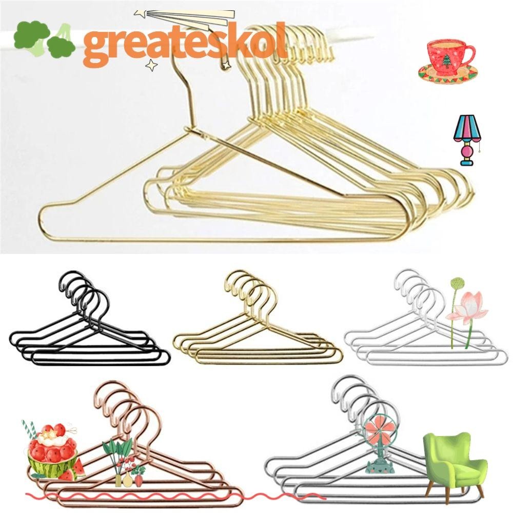 Greateskol 10 ชิ้น ไม้แขวนเสื้อ ขนาดเล็ก หลากสี น่ารัก ตู้เสื้อผ้า ตุ๊กตา อุปกรณ์เสริม