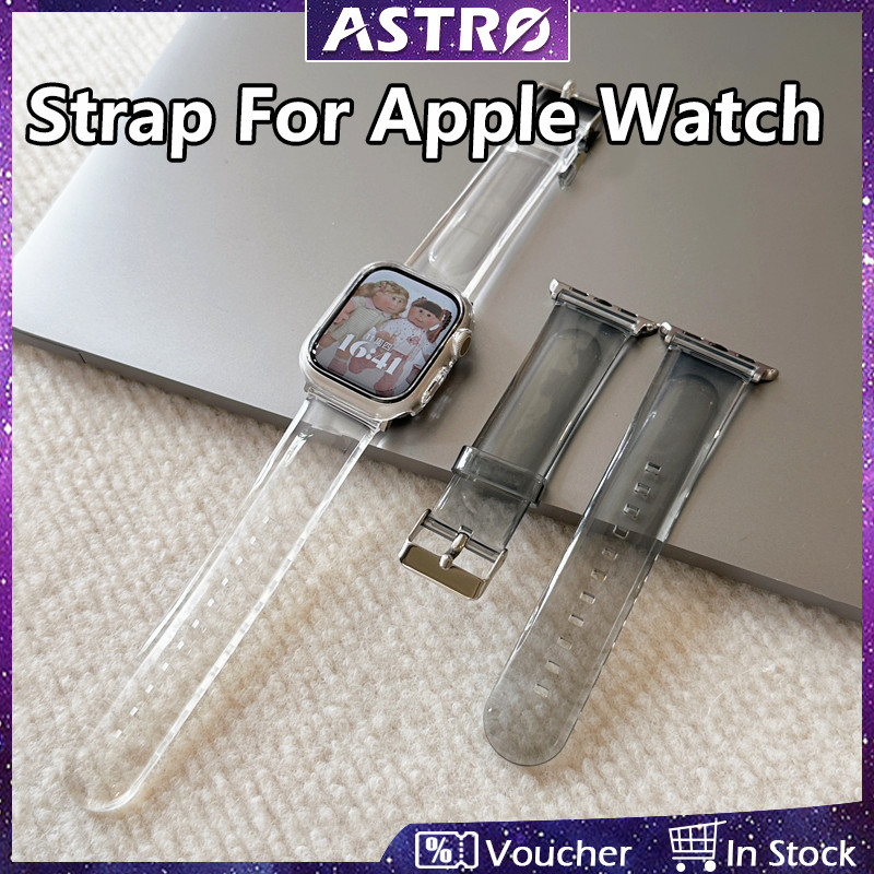 Astro สายนาฬิกาข้อมือซิลิโคน TPU ใส กันน้ํา สีแคนดี้ สําหรับ iWatch Ultra SE Series 9 8 7 6 5 4 3 2 1 Apple Smart Watch 49 มม. 45 มม. 41 มม. 44 มม. 40 มม. 42 มม. 38 มม.