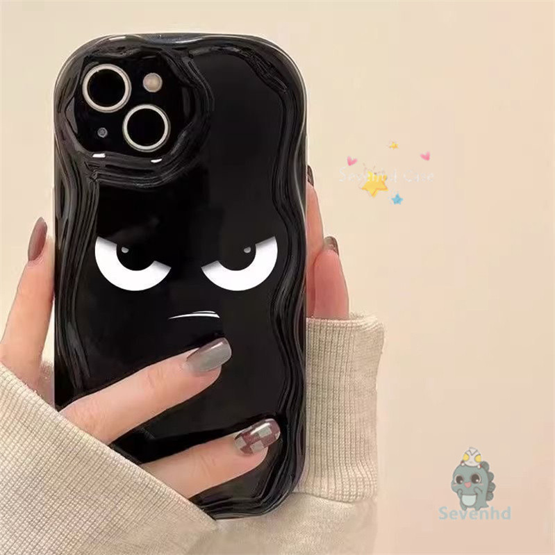 เคสโทรศัพท์มือถือ TPU ขอบโค้ง ลายหน้าโกรธน่ารัก กันกระแทก สําหรับ iPhone 15 14 13 12 11 Pro Max X Xr Xs 8 7 6 Plus SE 2020