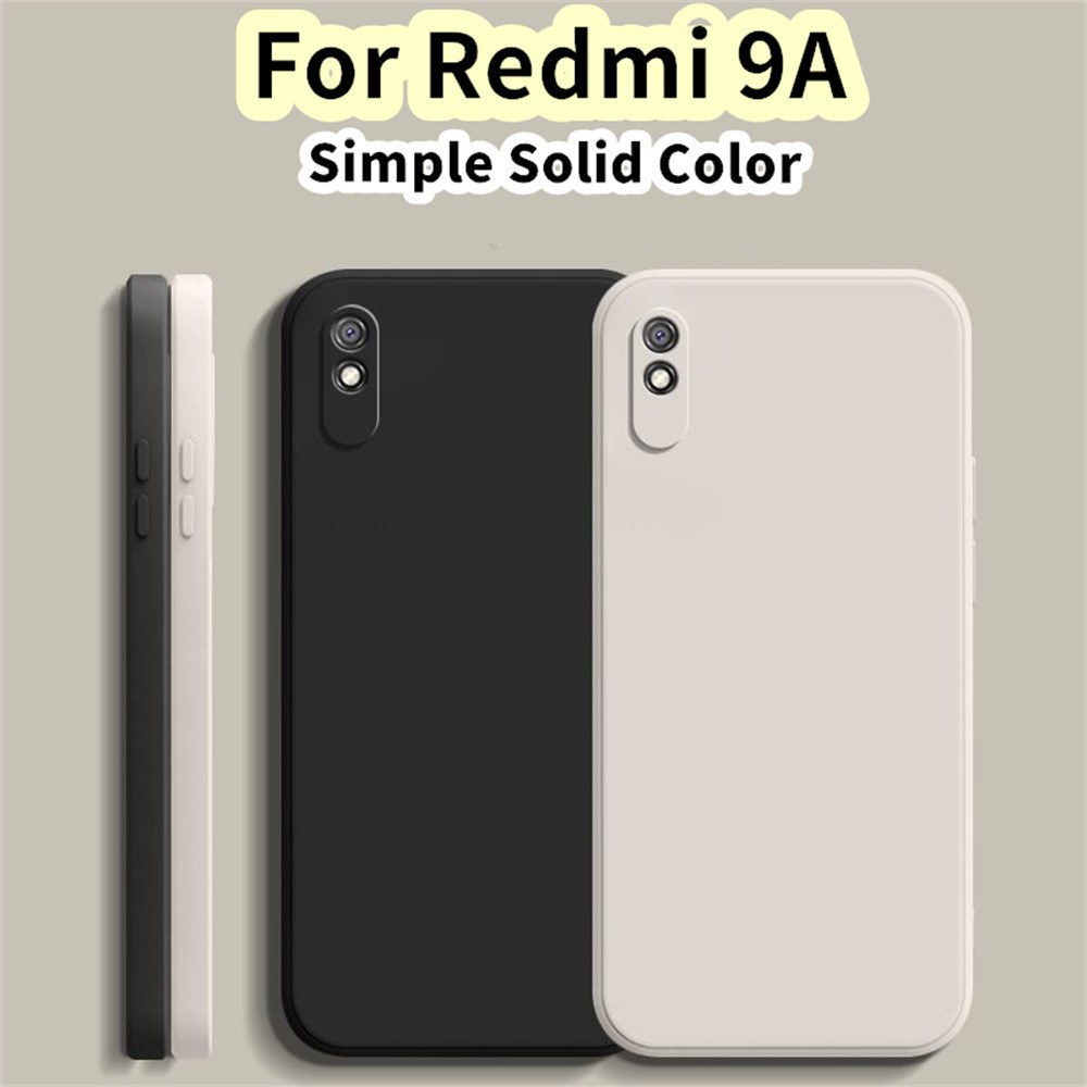 สําหรับ Redmi 9A เคสซิลิโคนคลุมทั้งหมดขอบตรงเคสโทรศัพท์