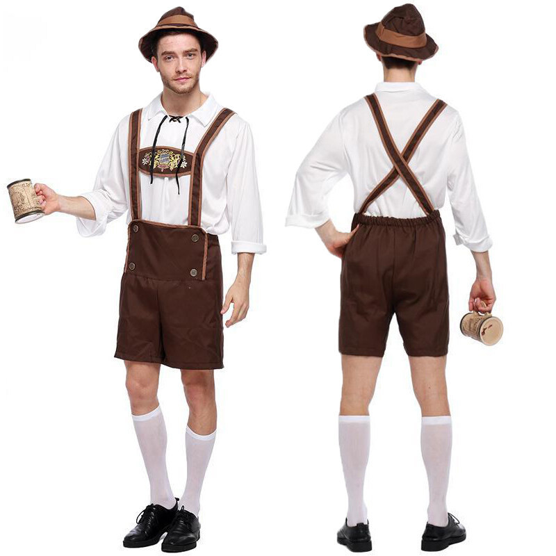 ชุดคอสเพลย์เบียร์ Oktoberfest พลัสไซซ์ สไตล์เยอรมัน เหมาะกับเทศกาลฮาโลวีน สําหรับผู้ชาย