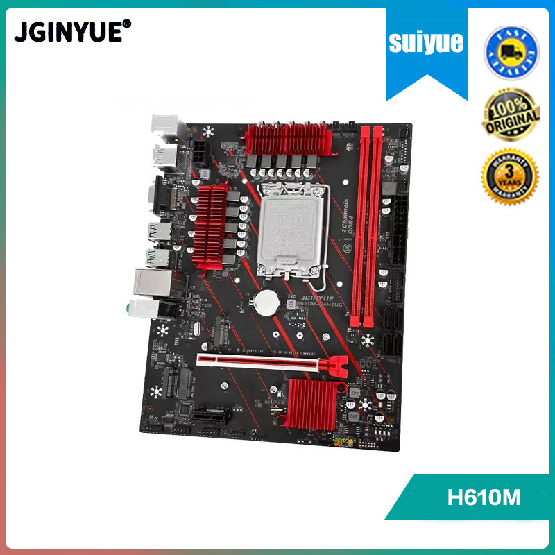 Jingyue H610M เมนบอร์ดหน่วยความจํา LGA1700 pin DDR4 DDR5 ARGB CPU รองรับ Core 12th generation i3 121