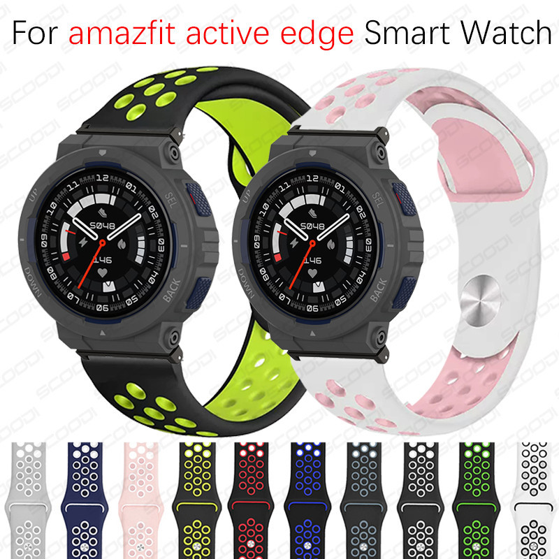 สายนาฬิกาข้อมือ ซิลิโคน สําหรับ Amazfit Active Edge Smart Watch Strap แฟชั่น สร้อยข้อมือ กีฬา เปลี่ยนได้ สายรัดข้อมือ