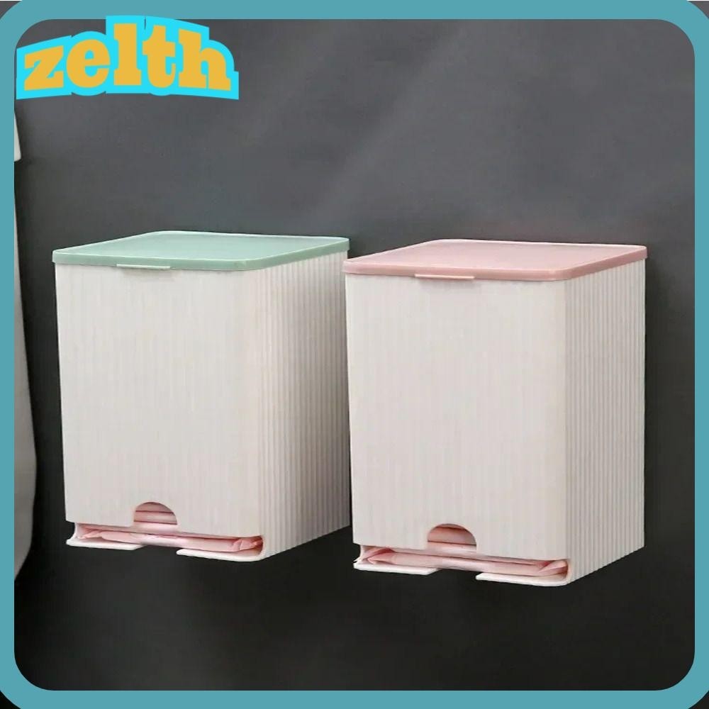 Zelth กล่องเก็บผ้าอนามัย ติดผนัง สีเขียว / สีชมพู กล่องเก็บของ ทนทาน กันฝุ่น ห้องน้ํา ออแกไนเซอร์