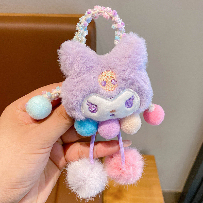 Sanrio Plush ที่คาดผมการ์ตูนน่ารัก Kuromi เครื่องประดับผมสำหรับสาวๆ - รูปที่ 6