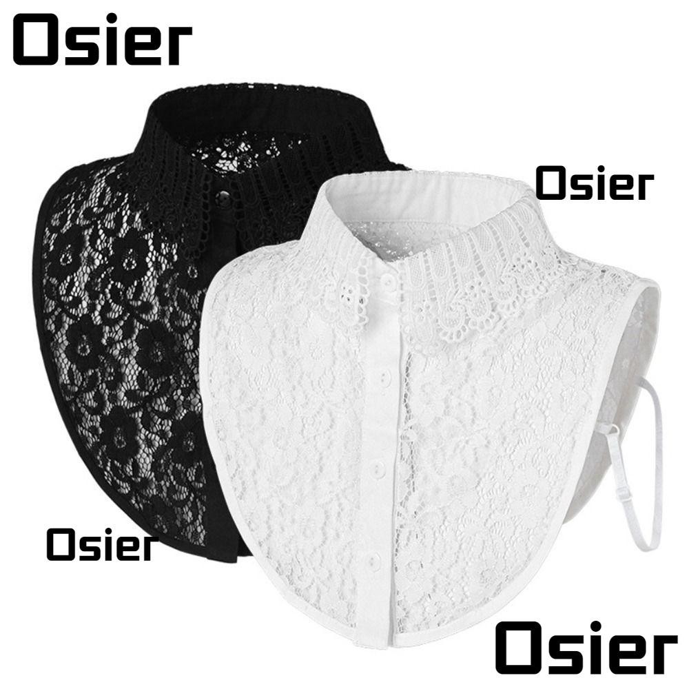 Osier1 ปกเสื้อปลอม DIY ผ้าพันคอ ถอดออกได้ ปกเสื้อปลอม ผ้าคลุมไหล่ ตกแต่งลูกไม้ ปรับได้ เสื้อผ้าผู้หญิง เด็กผู้หญิง