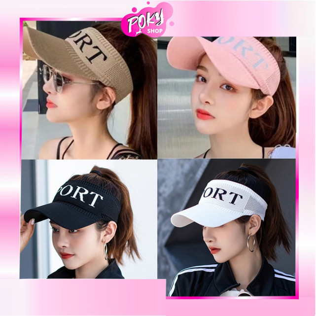 KATUN POKY - T5251 Elastic Cotton Knit Golf Tennis Hat / Letter SPORT Hat / Visor Hat / Sports Hat