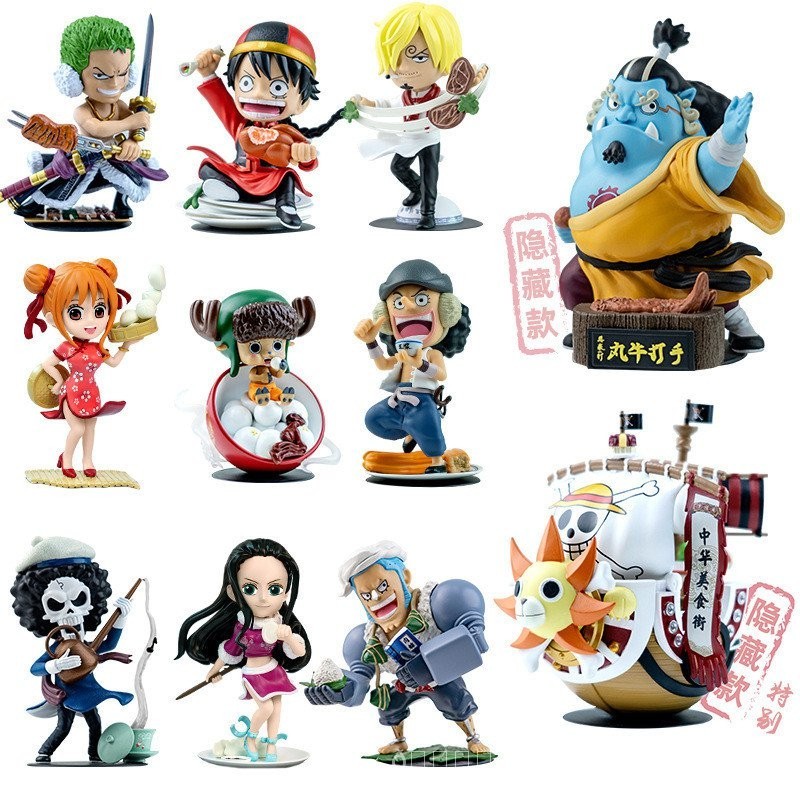 ของแท้ ของเล่นฟิกเกอร์ One Piece Mystery Box Figure Official One Piece Chinese Food Street Series Luffy สําหรับประดับตกแต่ง