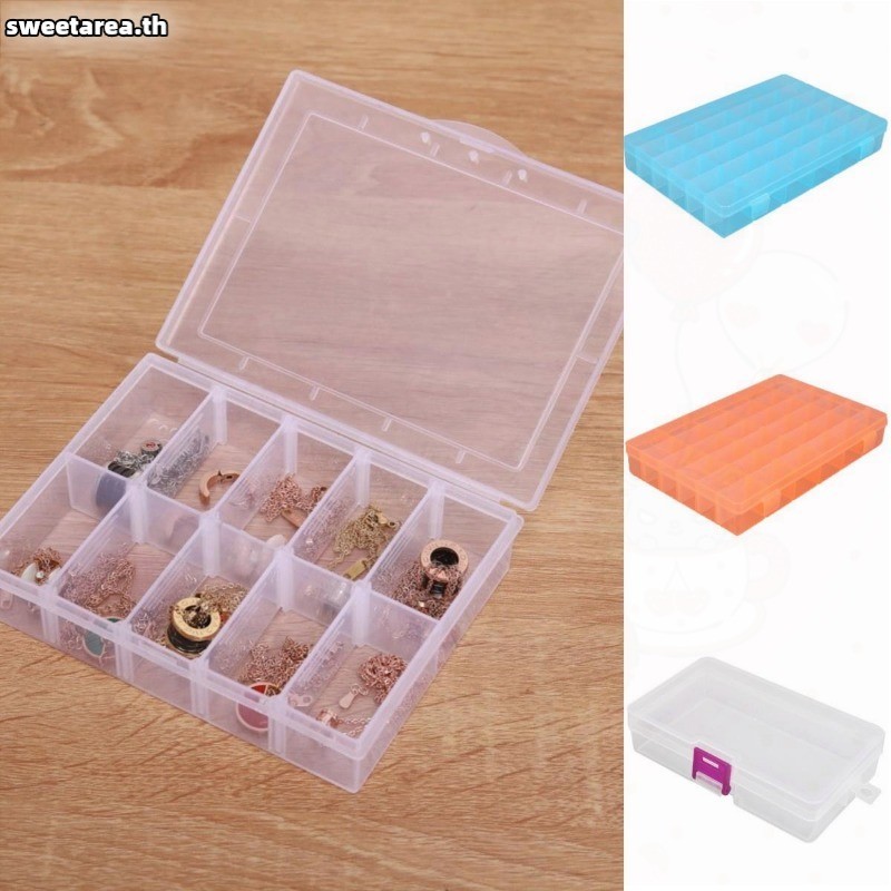 พลาสติกออแกไนเซอร ์ กล ่ องเก ็ บภาชนะกล ่ องเครื ่ องประดับกริดสําหรับลูกปัด DIY หัตถกรรมเครื ่ องประดับตกปลา Tackles