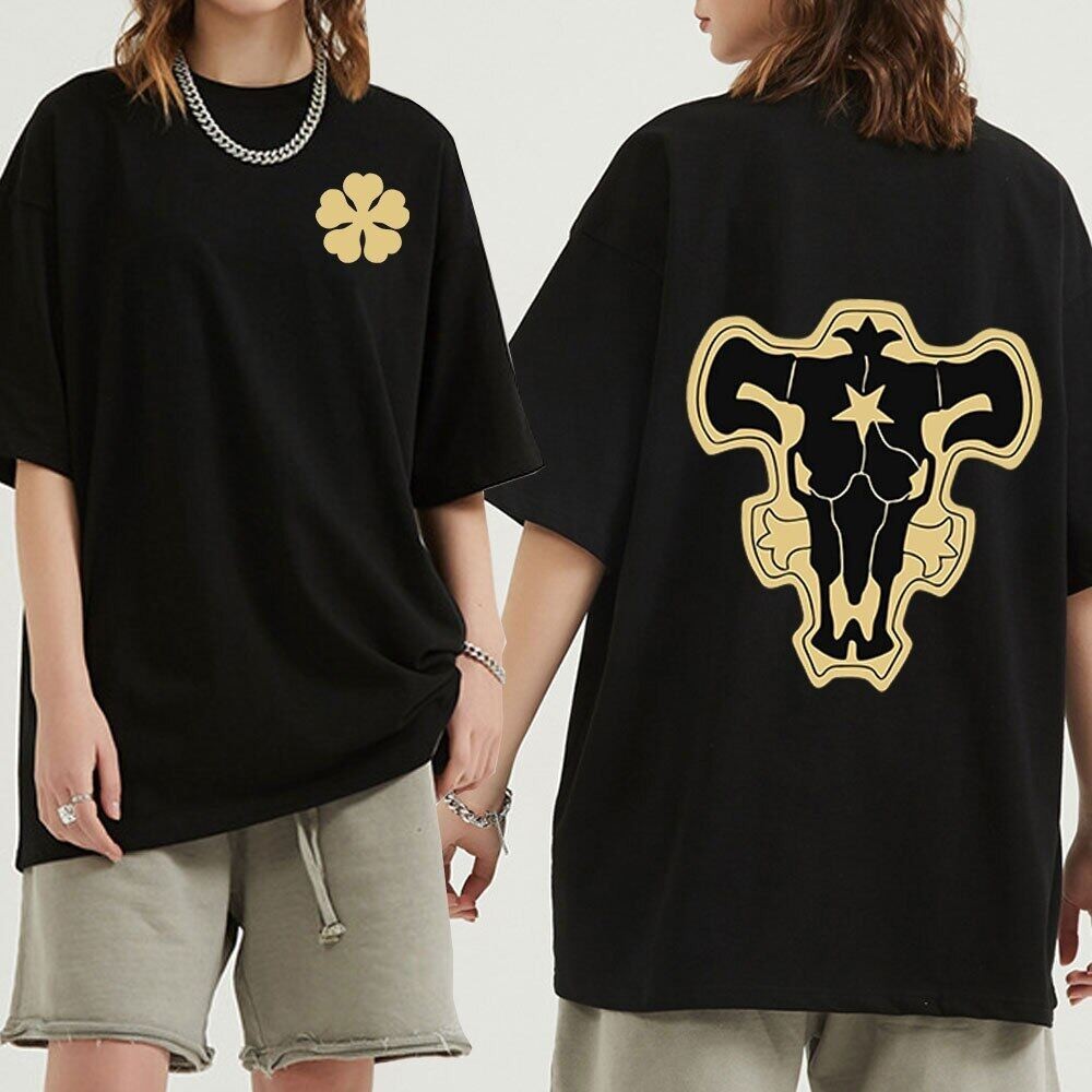 Black Clover พิมพ์ตลกเสื้อยืดผู้ชาย  T Streetwear Cool T shirt S-5XL