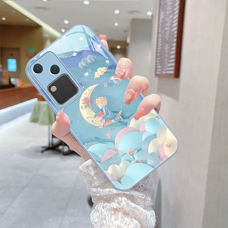 เคส Vivo V30 V29 5G เคส Vivo V30 Pro The Little Prince การ ์ ตูนเจ ้ าชายน ้ อยกันกระแทกเคสโทรศัพท ์ พร ้ อมฝาครอบกล ้ องเลนส ์ Protector Luxury Liquid แก ้ วโทรศัพท ์ สําหรับสาวนักเรียนหญิง