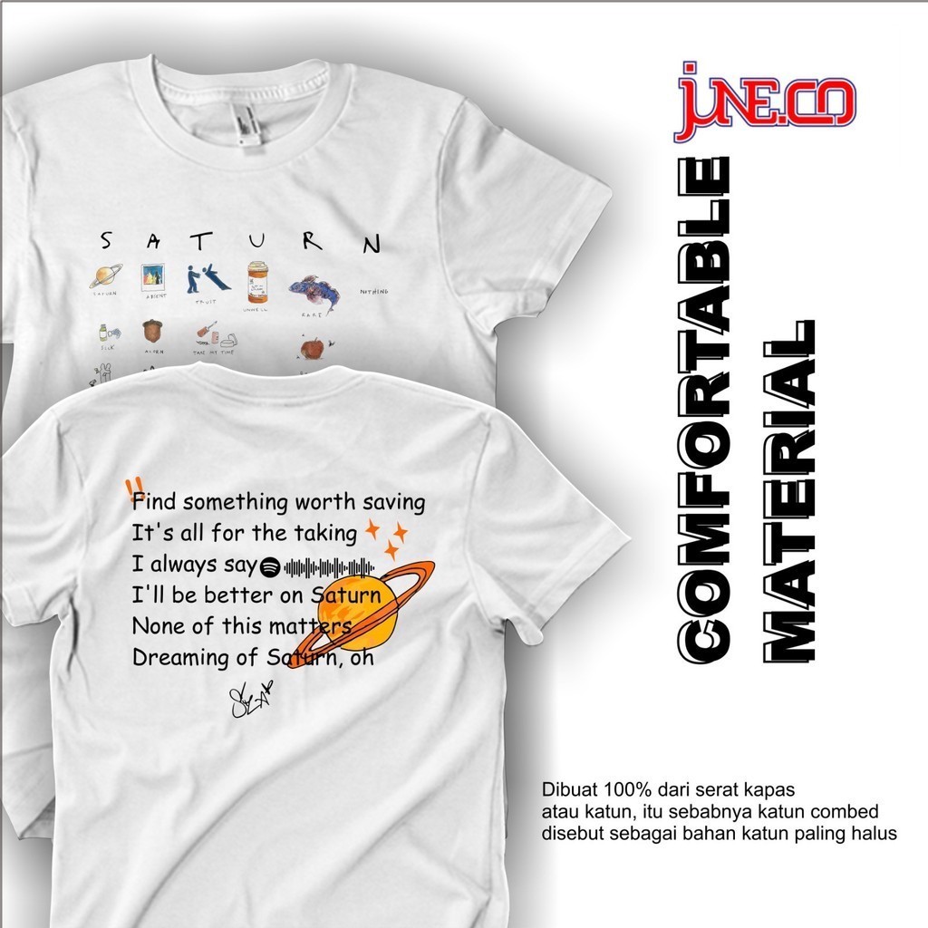 Juneco Kaos เสื ้ อยืดผู ้ ชายผู ้ หญิง Distro Cool ร ่ วมสมัย Casual Premium Viral ภาพคําเพลง SZA S