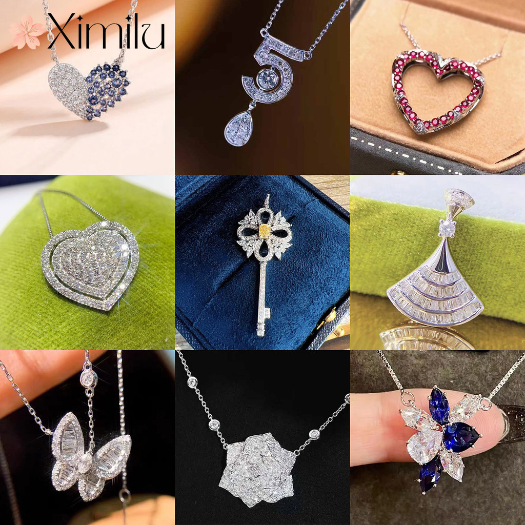 Original Multi-สไตล ์ สร ้ อยคอ Series Cross Cherry Blossom จี ้ Micro-ฝังหัวใจผีเสื ้ อสร ้ อยคอหญิงประณีตเครื ่ องประดับ