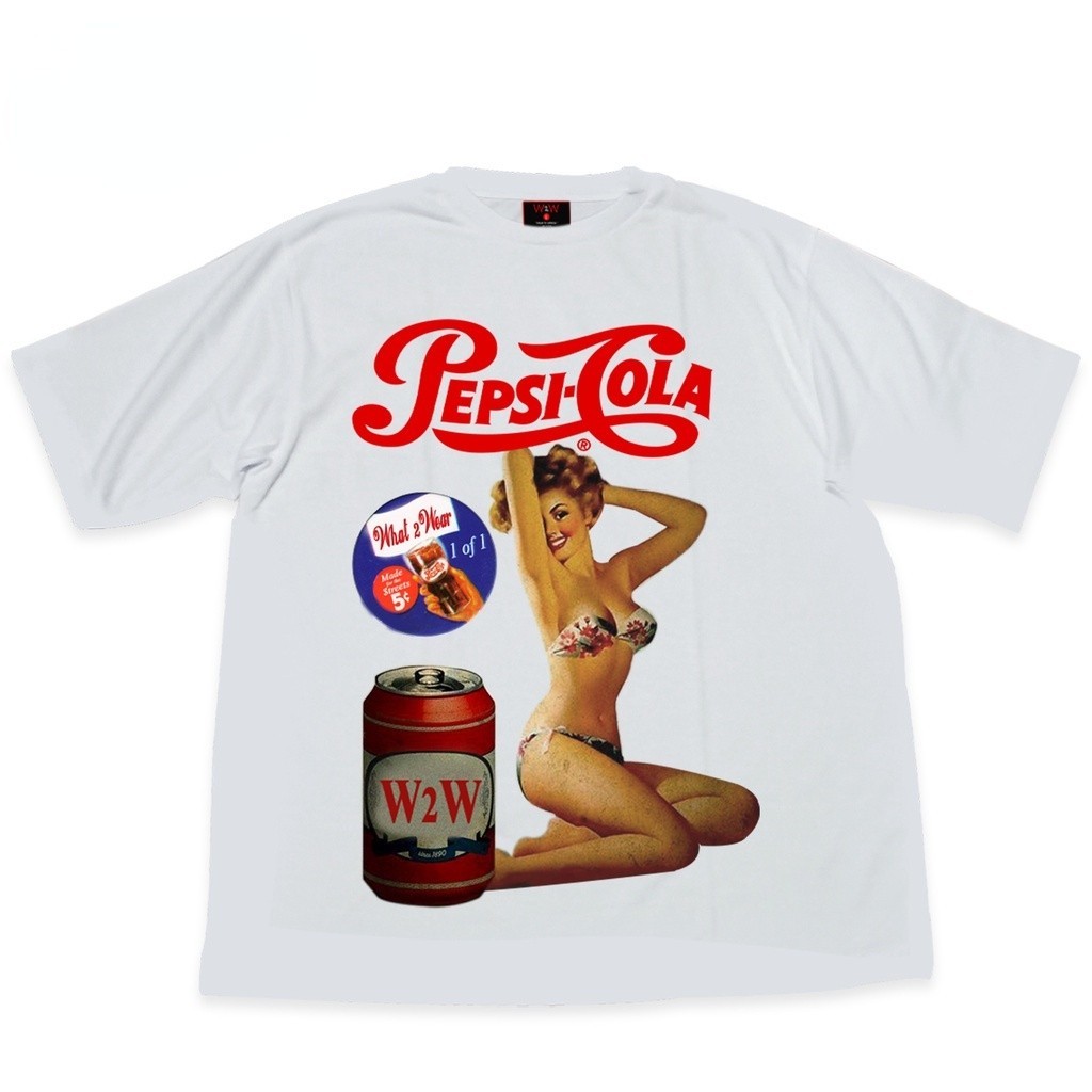 2024 เสื้อยืดสําหรับผู้ชาย❦I.Oversize Crewneck Coca Cola และเป๊ปซี่วินเทจเสื้อเชิ้ตเสื้อผ้า/ เสื้อยืด 0