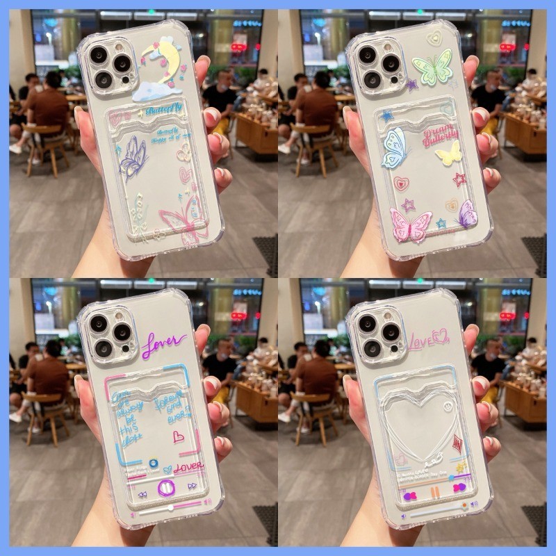 Plain Card Holder Slot Softcase สําหรับ OPPO A17 A16 A58 A18 A54 A1K A3S A57 2022 A77S A5 A74 A76 A9