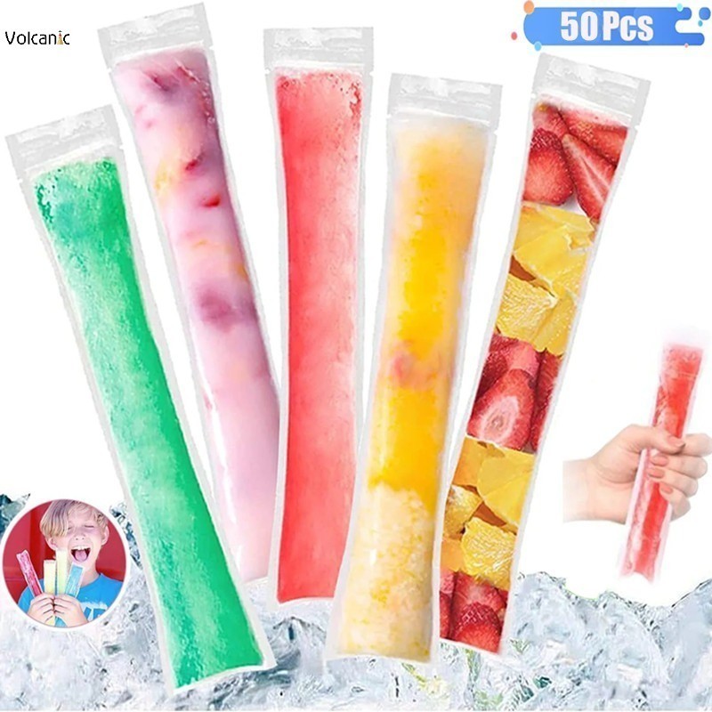 10/20/50 ชิ้นเกรดอาหารทิ้ง Popsicle แม่พิมพ์กระเป๋าตู้แช่แข็งหลอด Zip Seal โยเกิร์ตน้ําผลไม้ผลไม้ Smoothies Ice Candy กระเป๋าฤดูร้อนอุปกรณ์เสริม
