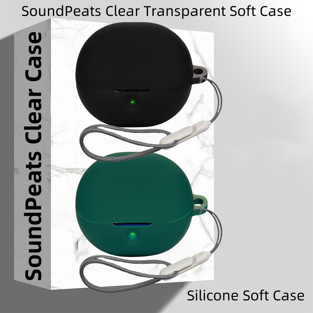 For SoundPeats Clear Case Transparent Case Cute Lanyard Pendant SoundPeats Clear Silicone Soft Case 