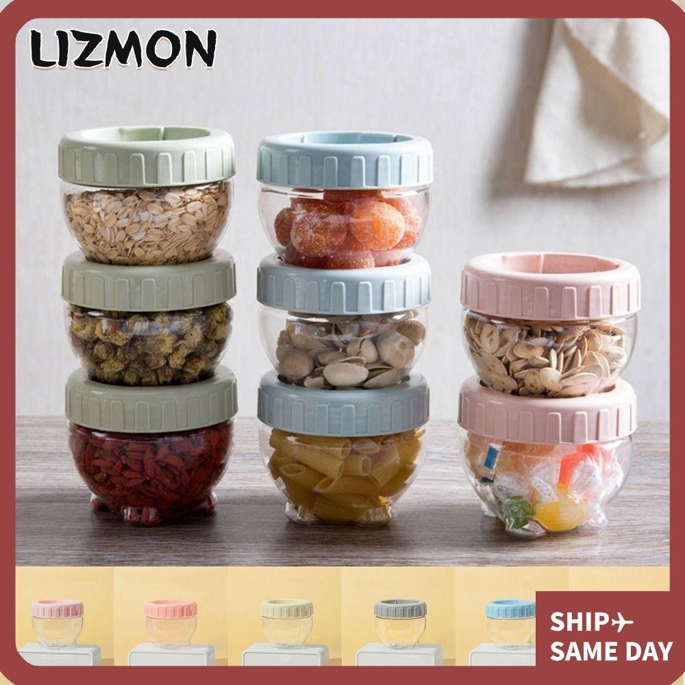 Lizmon ถังปิดผนึก , กันความชื ้ นพร ้ อมฝาปิดขวดปิดผนึก , ภาชนะเก ็ บอาหารใสในครัวเรือน