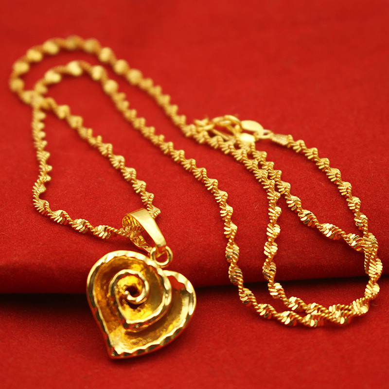 916 เกาหลีชุบทองจี ้ สร ้ อยคอผู ้ หญิงพีชหัวใจจี ้ ดอกไม ้ Hollow Water Droplet Clavicle Chain ราคา ถูกที่สุด ดีลบีเคเค แกลเลอรีภาพที่ 8