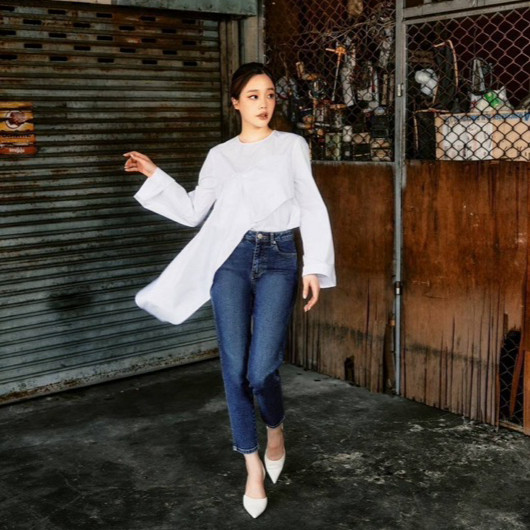 กางเกงยีนส์ TBY ทรงมัมเอวสูง รุ่น T3104