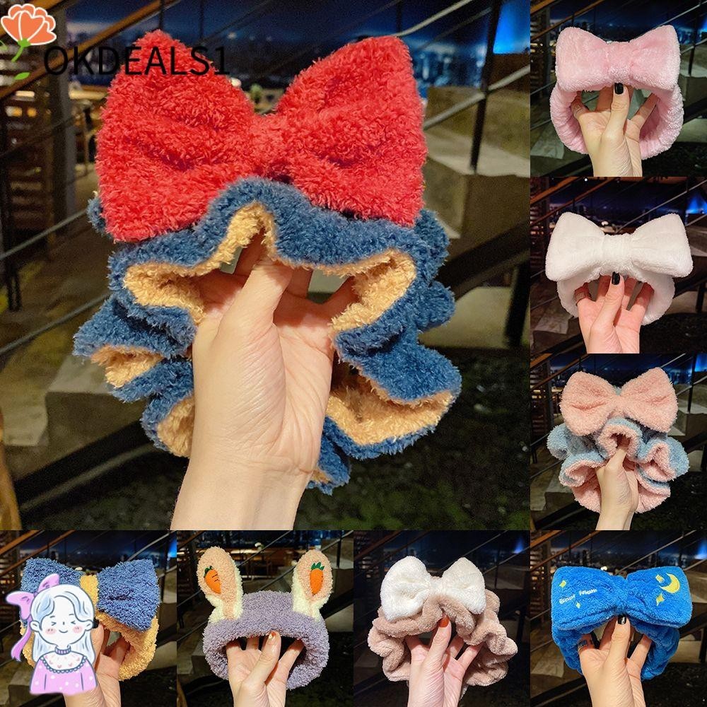 Dealshop ที่คาดผม น่ารัก กว้าง กันลื่น ผ้ากํามะหยี่ขนนิ่ม