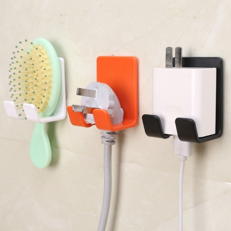 Punch-free Cable Holder Power Cord Plug Hook - Home Wall Kitchen Storage Rack - Self-adhesive Multi-Purpose Hanger - รูปที่ 2