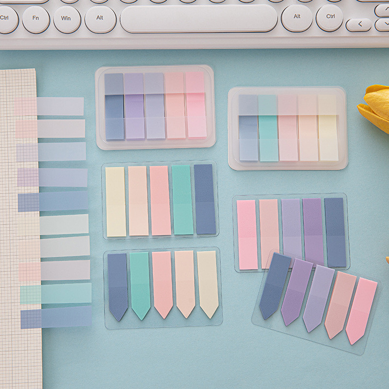 สติกเกอร์กระดาษโน้ต สีโมแรนดี้ แบบเรียบง่าย สําหรับติดตกแต่งนักเรียน จํานวน 100 แผ่น