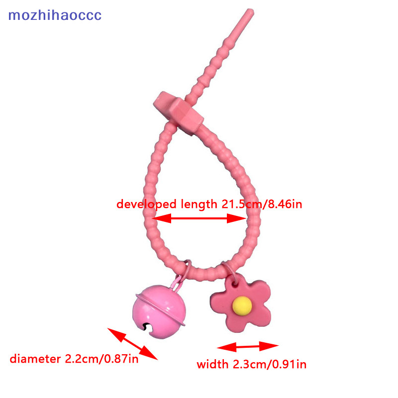 [mozh] ดอกไม้สีลูกกวาดหวานพวงกุญแจกระดิ่งซิลิกาเจลพวงกุญแจดอกไม้สําหรับสาวกระเป๋าจี้กระเป๋าเป้สะพายหลังตกแต่ง [TH]