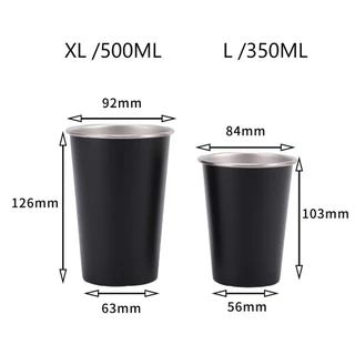 ( ขนาด 350 ,500 ML) แก้วแสตนเลส 304 อย่างดี แข็งแรง ทนทาน ไม่ลอก ไม่ดำ-SUS304