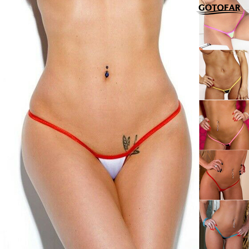 [GTF.z ]Women G-string Contrast Color Patchwork บล ็ อกสีบาง Good Touch Thong สําหรับการนอนหลับ